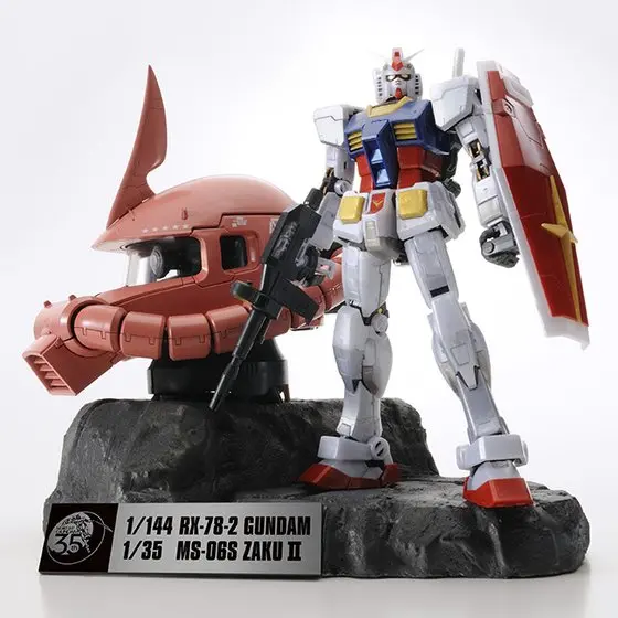 Rg Rx-78-2 Gundam & Uchg Char's Zaku Ii Head Premium Ver. For Gunpla 35Th Anniversary 1