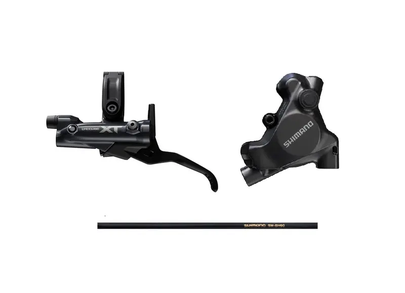 Shimano Xt 前/後碟掣套裝平面安裝式鮑魚-樹脂皮-Bl-M8200 ,Br-Mt805 / Shimano Xt Front/Rear Disc Brake Set-Resin Pad-Bl-M8200 /Br-Mt805 2