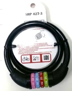 Srp 427-3 密碼鎖~黑色~12X650mm(一盒10把) / Srp 427-3 Lock-Bk-12X650mm 1