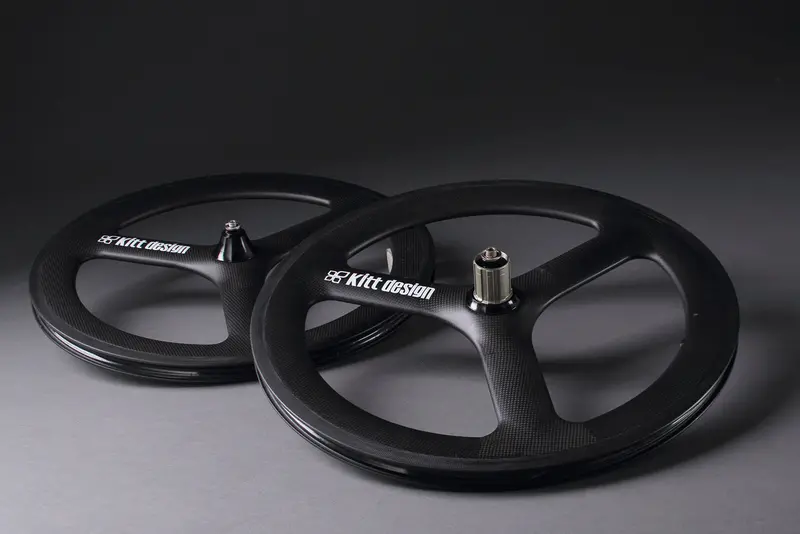 Tern Kitt Design 碳纖三柱 Baton 451 前後碟剎輪組 Carbon Tri-Spoke 451 Disc Wheelset 100/135 1