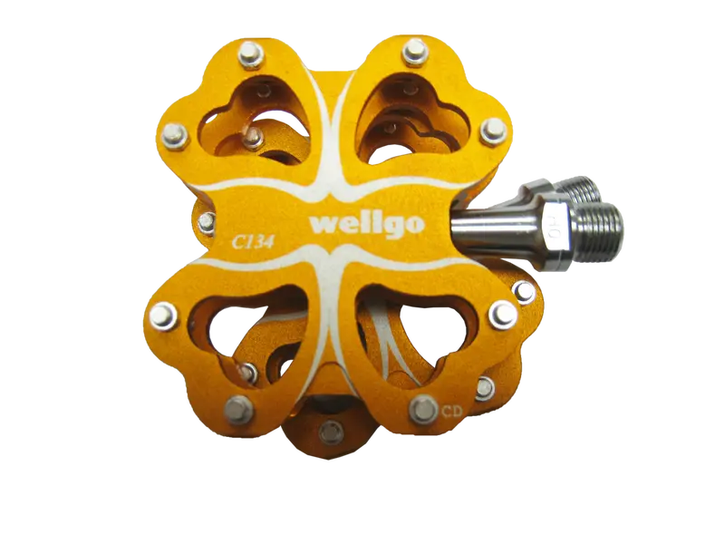 Wellgo Trekking C134 鋁合金腳踏 306G/對 金色 / Wellgo Trekking C134 Pedal Cr-Mo Axle Gold 1