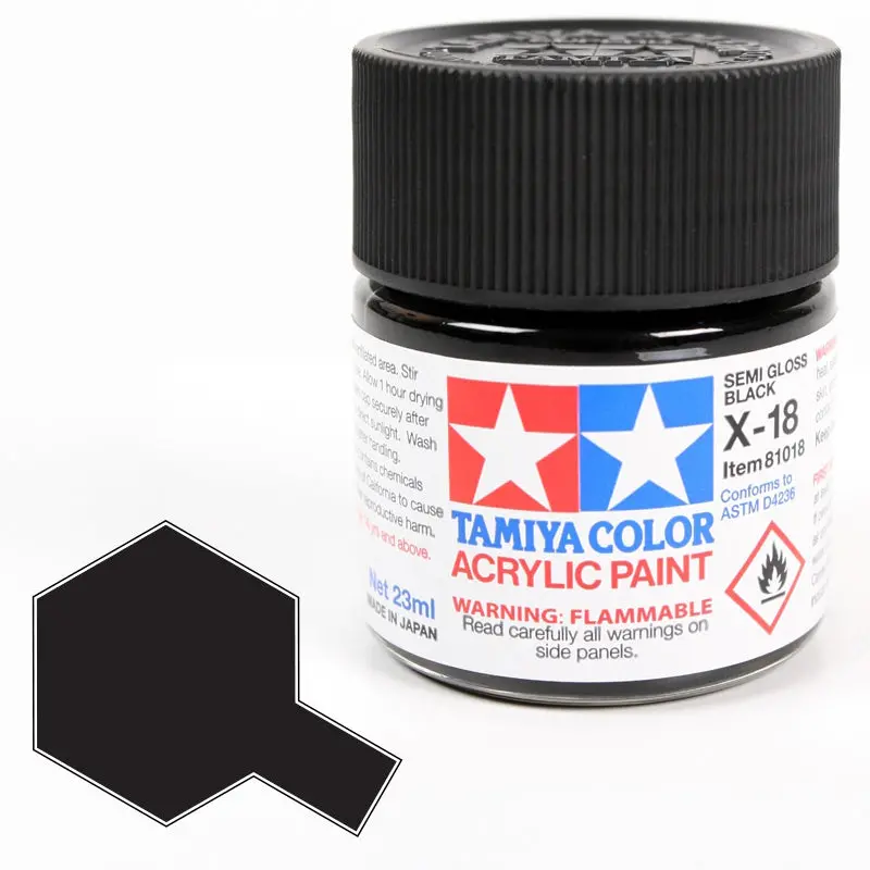 X-18 Tamiya Black (Semi-Gloss) 1