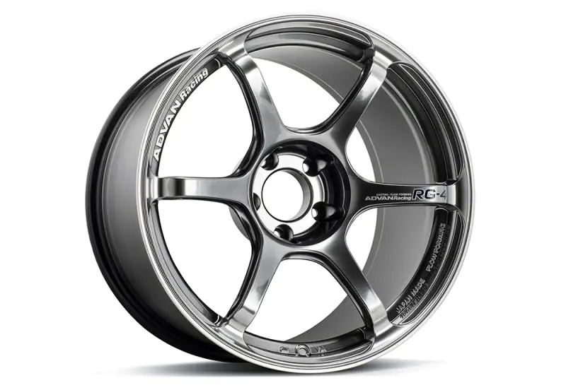 Advan Rg-4 Racing Wheel – 18X9.5", +45 Offset, 5X114.3 Bolt Pattern, Hyper Black Finish With Machined Ring 1