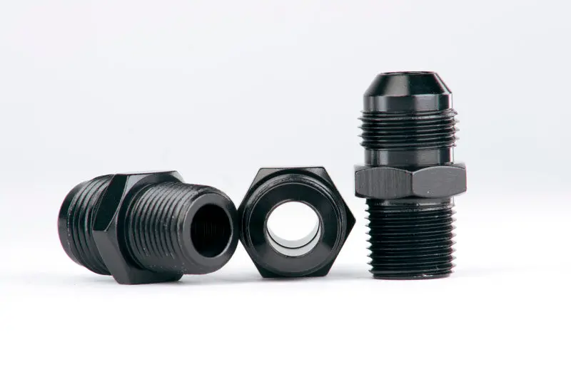 Aeromotive Carburetor Regulator Fitting Kit – Includes Three 3/8" Npt To An-08 Adapters 1