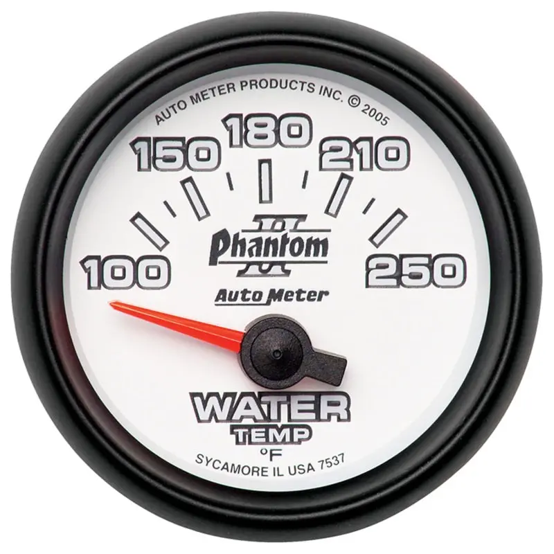 Autometer Phantom Ii 52.4Mm Water Temperature Gauge – 100–250°F Scale 1