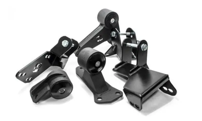 Black Steel K-Series Engine Mounts For 1996–2000 Honda Civic (Eg/Dc) With 95A Durometer Bushings 1