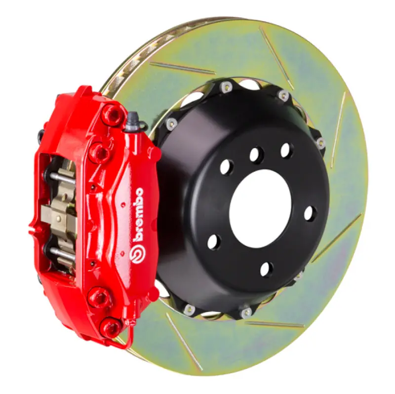 Brembo Gt Big Brake Kit For 2004–2008 Audi S4 & 2006–2008 A4 (Rear): 4-Piston Calipers, Slotted 345X28Mm Two-Piece Rotors – Red Finish 1