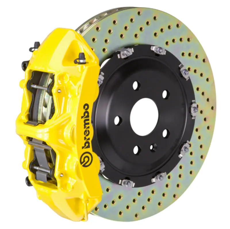 Brembo Gt Big Brake Kit – Front, 6-Piston Calipers, 380X34Mm Drilled Two-Piece Rotors, Yellow Finish – Fits Audi A6/A7 3.0T (2012–2018) 1
