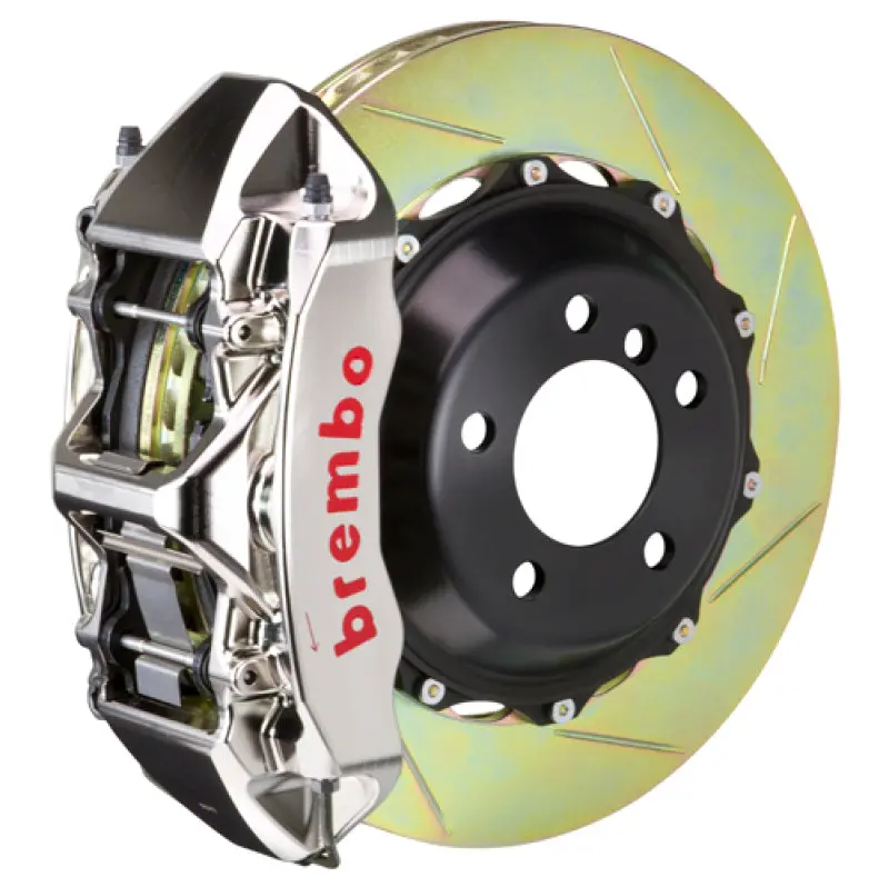 Brembo Gtr Big Brake Kit For 2006–2011 Lexus Gs300 – Front, 6-Piston Calipers, 355×32Mm Two-Piece Slotted Rotors, Nickel-Plated 1