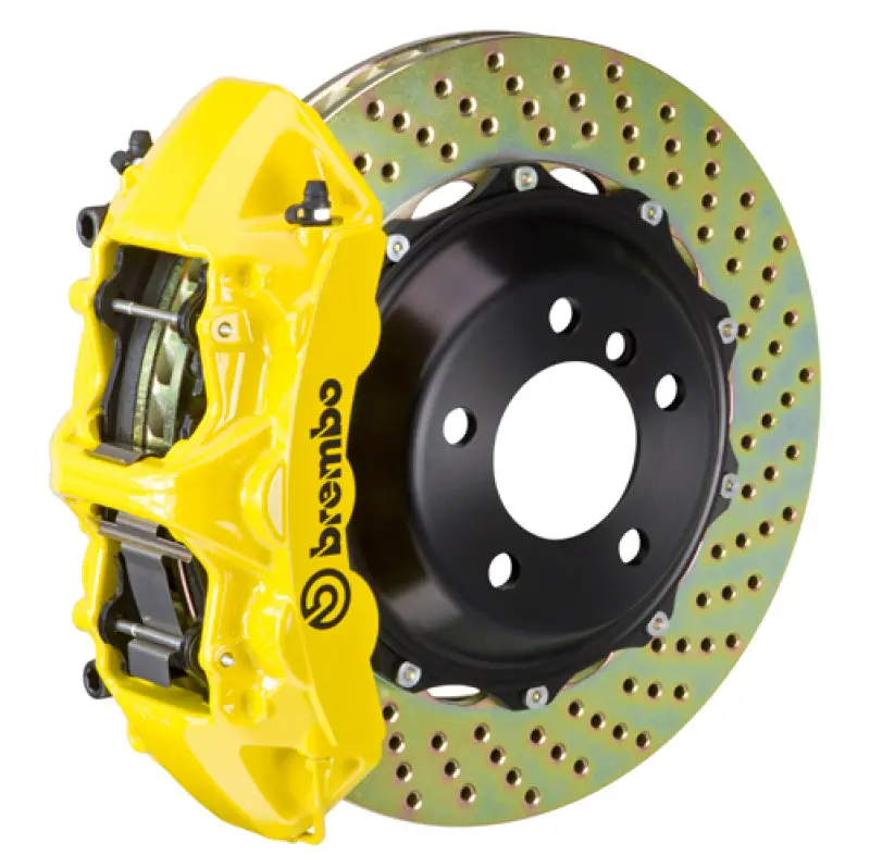 Brembo Yellow Drilled 355X32Mm Two-Piece Front Rotors & 6-Piston Gt Bbk For 1999–2001 Nissan Skyline Gt-R 1