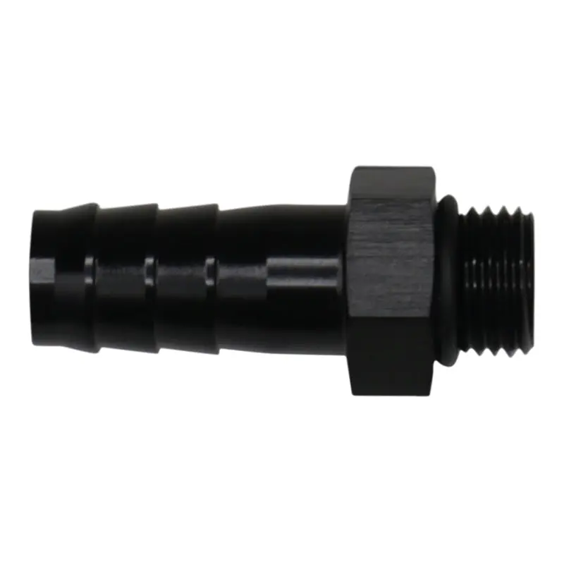 Deatschwerks 6An Orb To 1/2-Inch Male Triple Barb Fitting – Matte Black Anodized (Includes O-Ring) 1