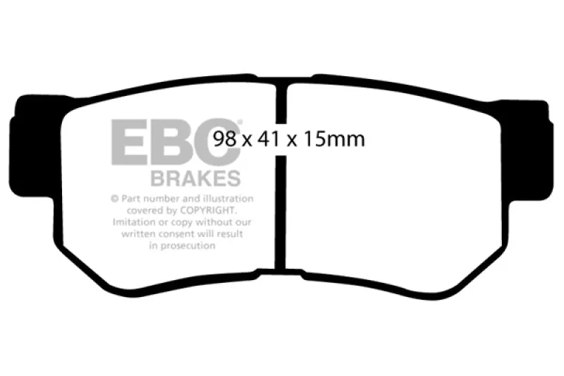 Ebc 08-09 Hyundai Azera 3.3 Yellowstuff Rear Brake Pads 1