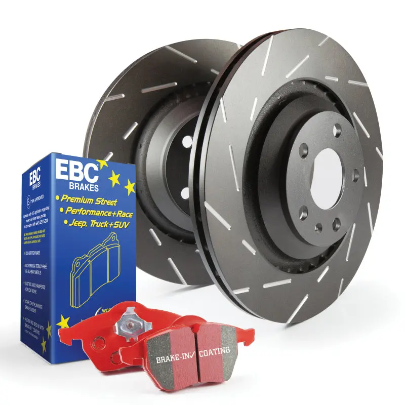 Ebc S4 Premium Brake Kit Featuring Redstuff Pads And Usr Drilled & Slotted Rotors 1