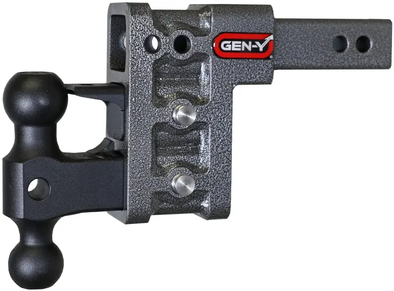 Gen-Y Mega Duty Dual-Ball & Pintle Combo Hitch – 2" Shank, 5" Drop, 16K Gtw, 2K Tw 1