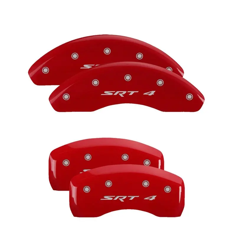 Mgp 4 Caliper Covers Engraved Front & Rear Srt Black Finish Silver Ch 1