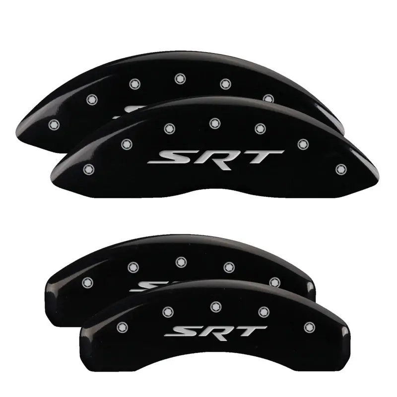 Mgp 4 Caliper Covers Engraved Front & Rear Srt Black Finish Silver Ch 2