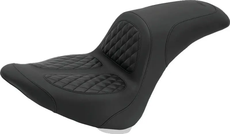 Mustang Harley-Davidson Softail Style Wide-Tire Seat – Single-Piece Fastback Design With Diamond Stitching – Black (2006–2017) 1