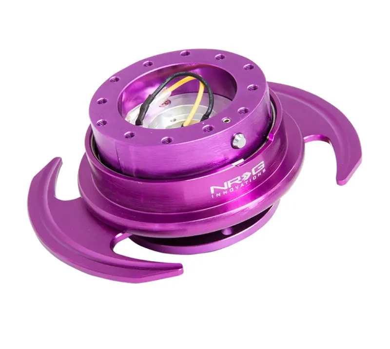 Nrg Quick Release Steering Hub – Gen 3.0 With Purple Housing And Ring W/ Ergonomic Handles 1