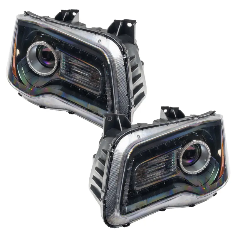 Oracle Smd Headlight Assembly For 2011–2014 Chrysler 300C – Black, Non-Hid, Orange Accent 2