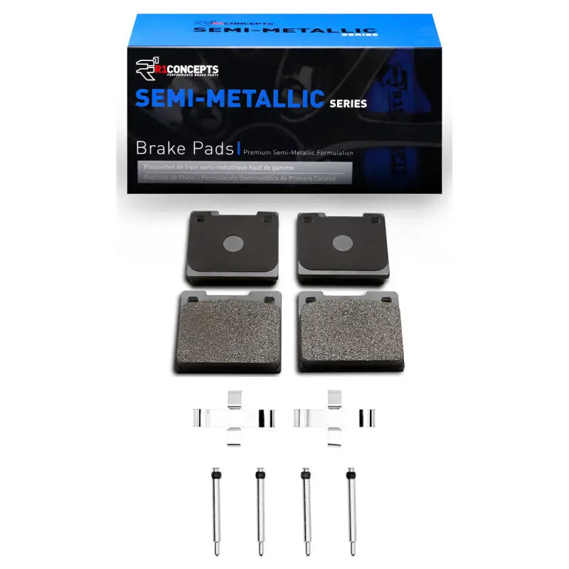 R1 Rear Semi-Metallic Brake Pad & Hardware Kit For 1968–1971 Volvo 164 1