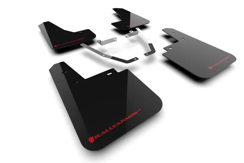 Rally Armor Ur Mud Flaps For 2024 Subaru Crosstrek Wilderness – Black With Red Logo, No-Drill Installation 1