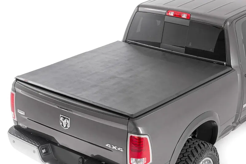 Rough Country Tri-Fold Soft Tonneau Cover For 2009–2018 Ram 1500 (6'4" Bed) 1