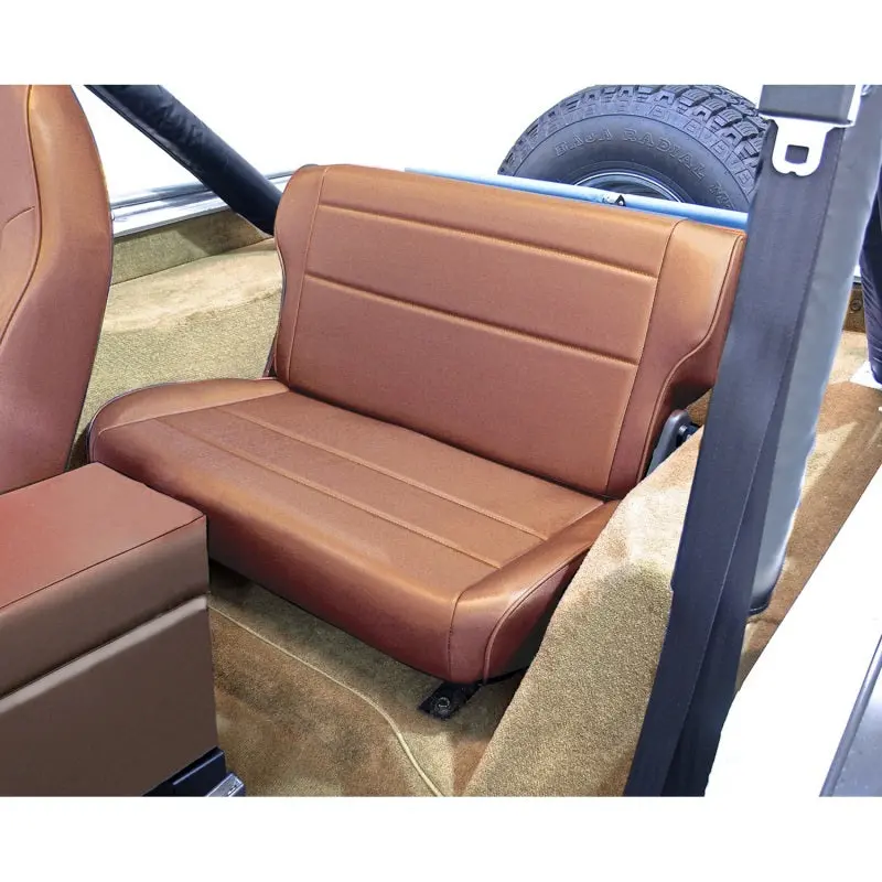 Rugged Ridge Fold & Tumble Rear Bench Seat – Tan, Compatible With 1976–1995 Jeep Cj & Wrangler Yj Models 1