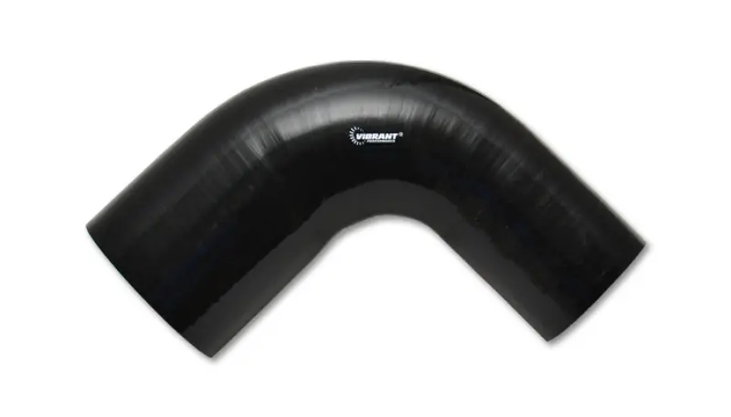 Vibrant Gloss Black Silicone 90° Transition Elbow – 1.5" To 2" Id, 4" Length 1
