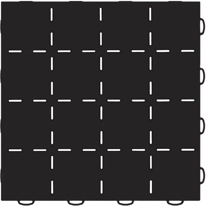 Weathertech Techfloor Modular Tile – 12" X 12" Solid Black Floor Mat With Raised Square Texture 1