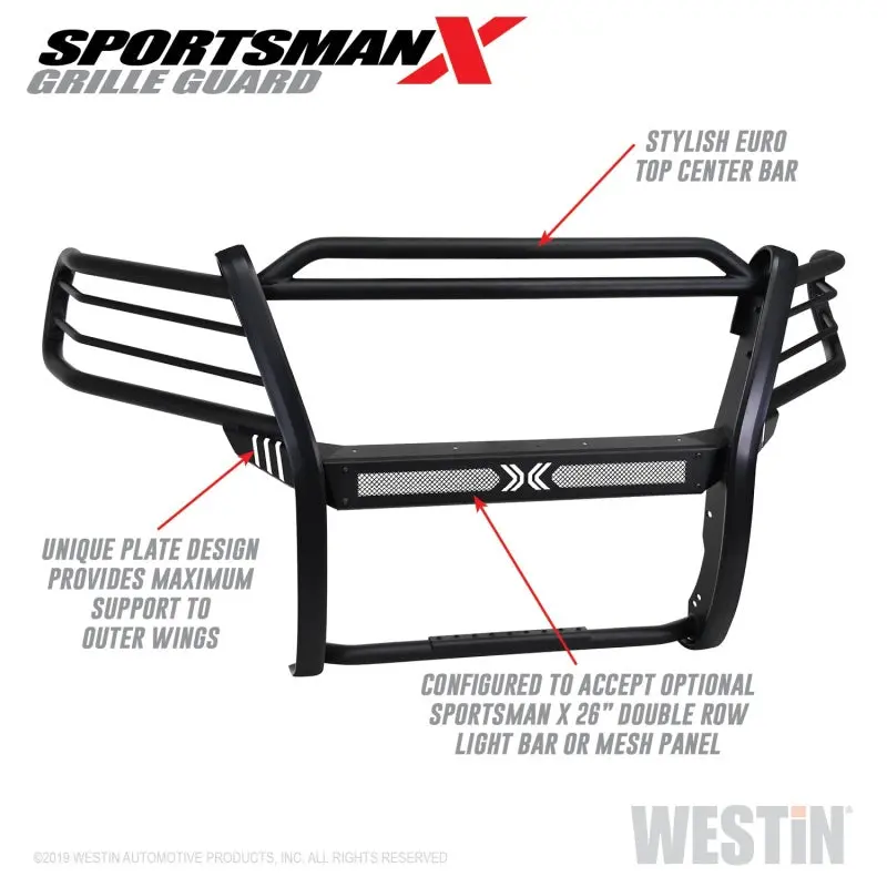 Westin Sportsman X Grille Guard – Textured Black Front Protection For 2015–2020 Chevrolet Colorado 1