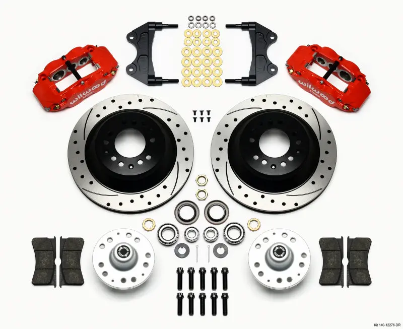 Wilwood Superlite 6R Narrow Front Hub & One-Piece Rotor Kit – 12.88" Drilled, Red Wwe Prospindle 1